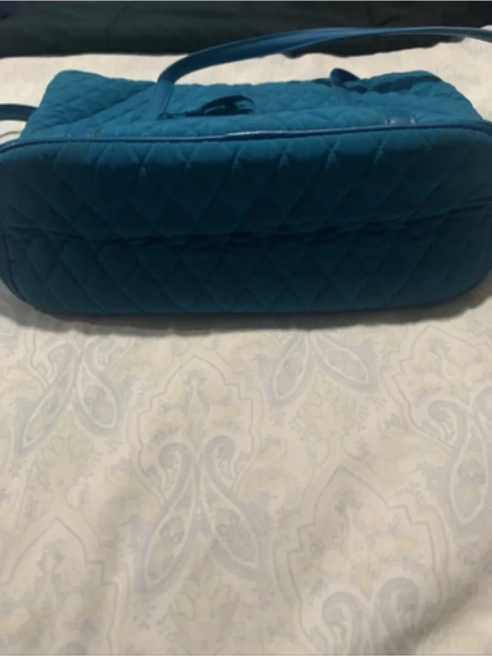 Vera Bradley Quilted Teal Tote Shoulder Bag - Women